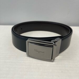 Salvatore Ferragamo Black/Dark Brown Leather Belt - Preowned